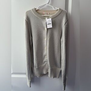 NWT Crewcuts Shimmery Silver Button Up Girls Cardigan Sweater 12